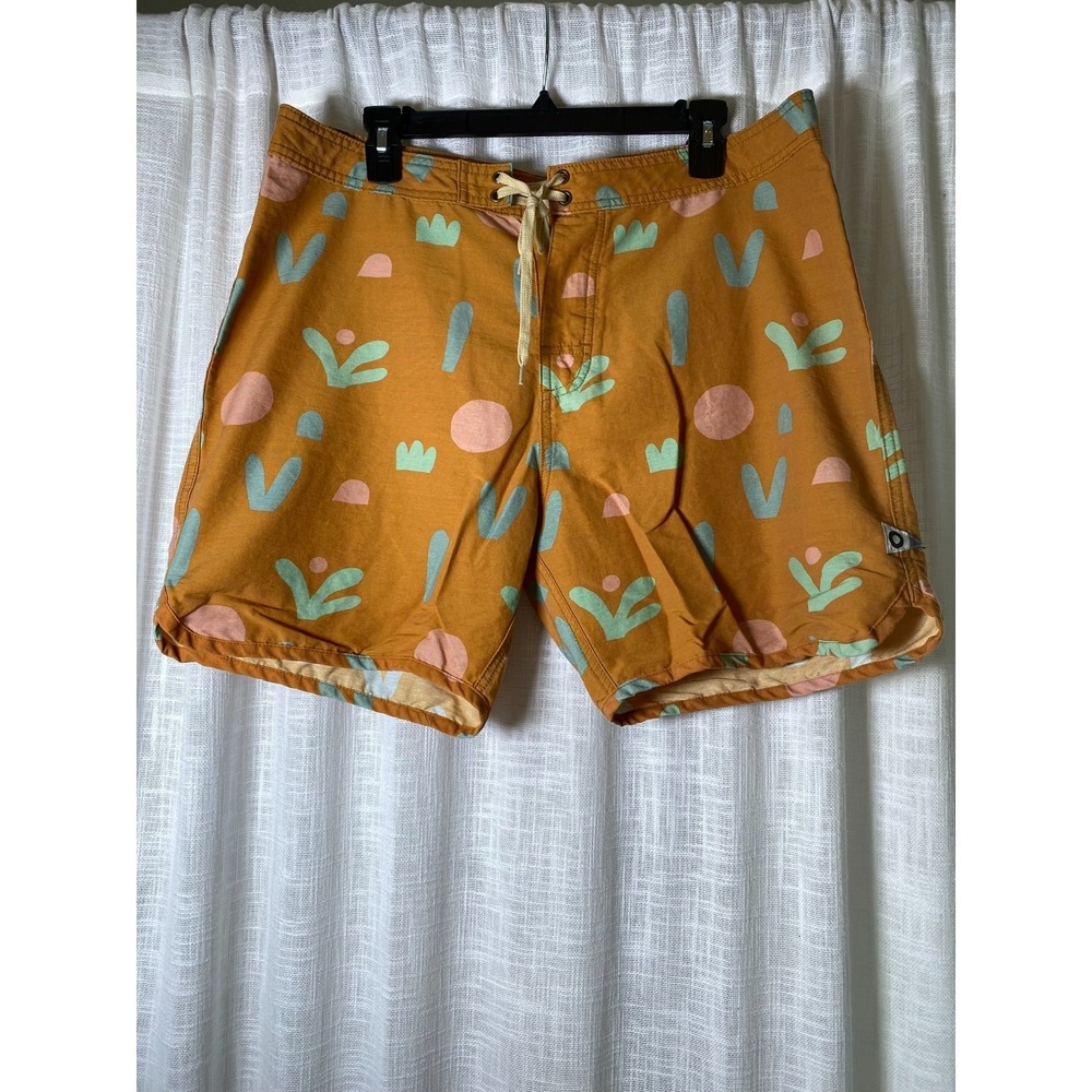 Mollusk California Mens Board Shorts Boardshorts Swim Trunks Cactus Surf | Sz 36